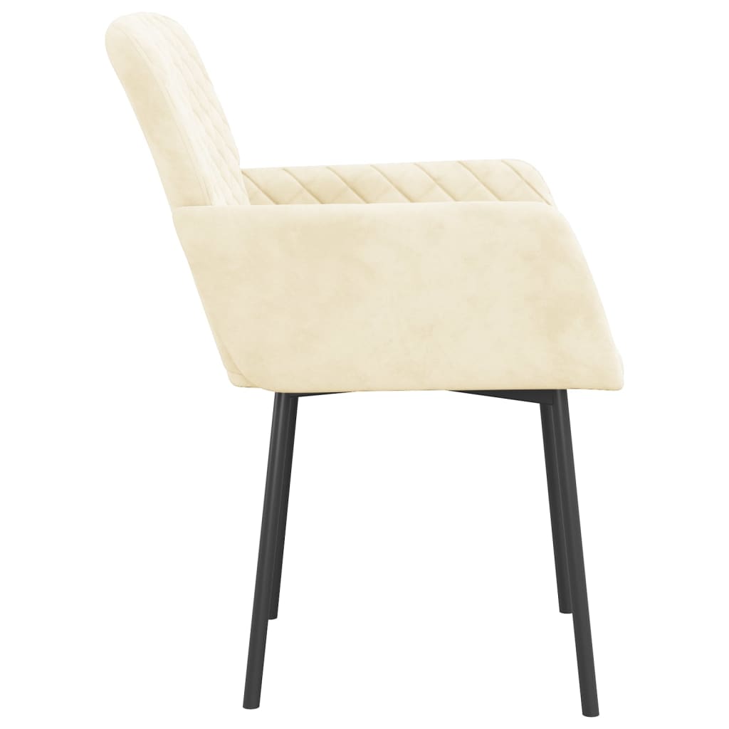 vidaXL Chaises de salle à manger 2 pcs Crème Velours