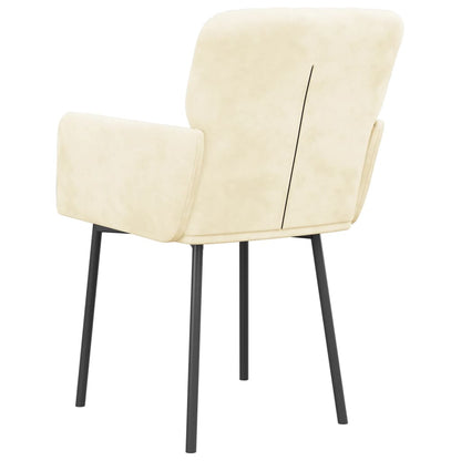 vidaXL Chaises de salle à manger 2 pcs Crème Velours
