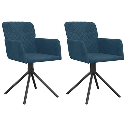 vidaXL Chaises de salle à manger pivotantes 2 pcs Velours bleu