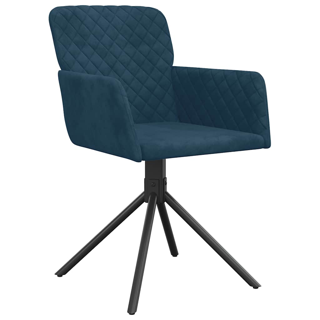 vidaXL Chaises de salle à manger pivotantes 2 pcs Velours bleu