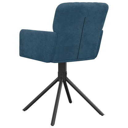 vidaXL Chaises de salle à manger pivotantes 2 pcs Velours bleu