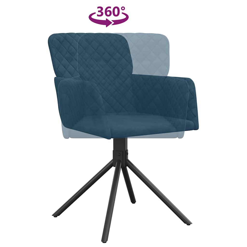 vidaXL Chaises de salle à manger pivotantes 2 pcs Velours bleu