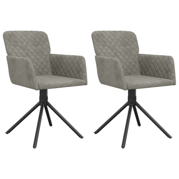 vidaXL Chaises de salle à manger pivotantes 2 pcs Gris clair Velours