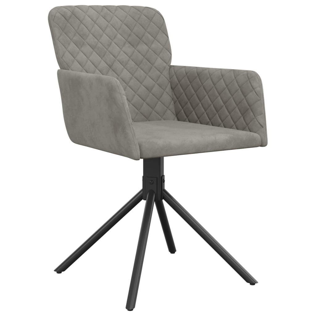 vidaXL Chaises de salle à manger pivotantes 2 pcs Gris clair Velours