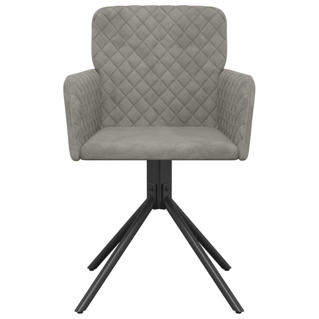 vidaXL Chaises de salle à manger pivotantes 2 pcs Gris clair Velours
