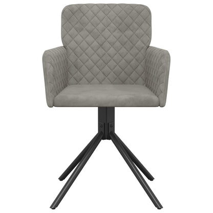 vidaXL Chaises de salle à manger pivotantes 2 pcs Gris clair Velours