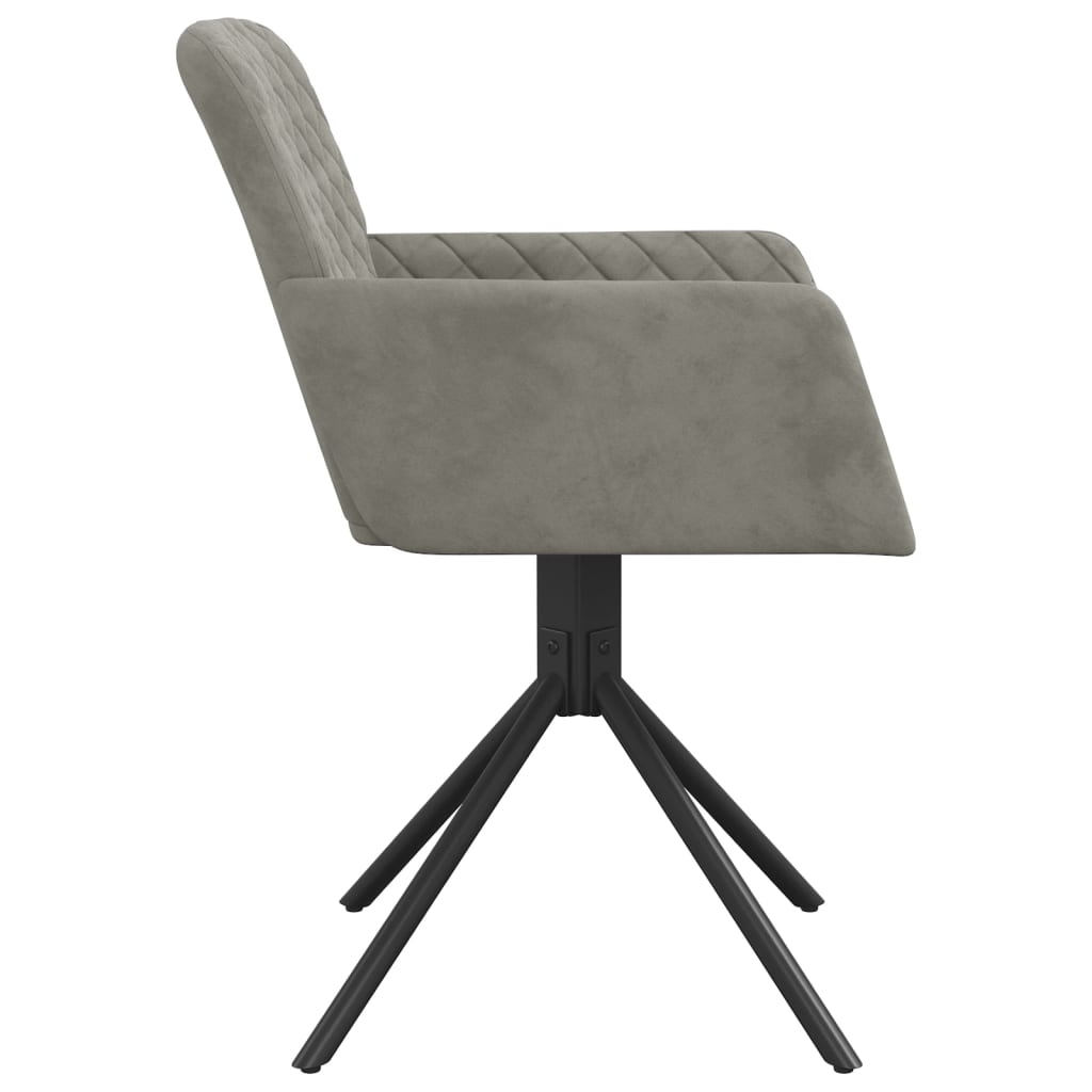 vidaXL Chaises de salle à manger pivotantes 2 pcs Gris clair Velours