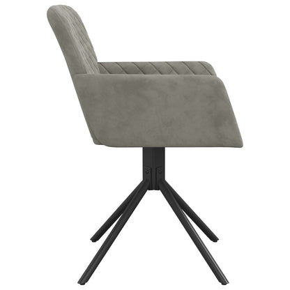 vidaXL Chaises de salle à manger pivotantes 2 pcs Gris clair Velours