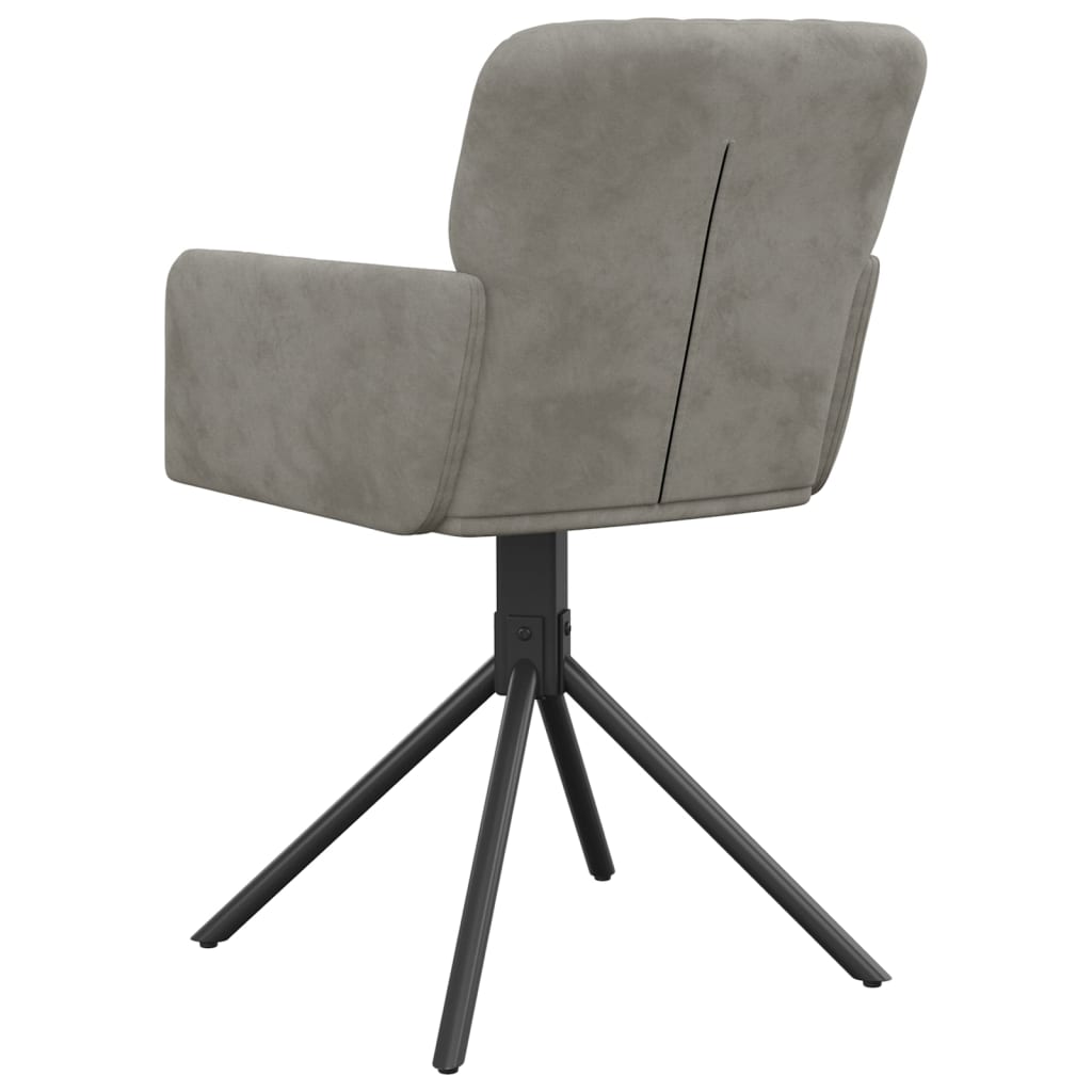 vidaXL Chaises de salle à manger pivotantes 2 pcs Gris clair Velours
