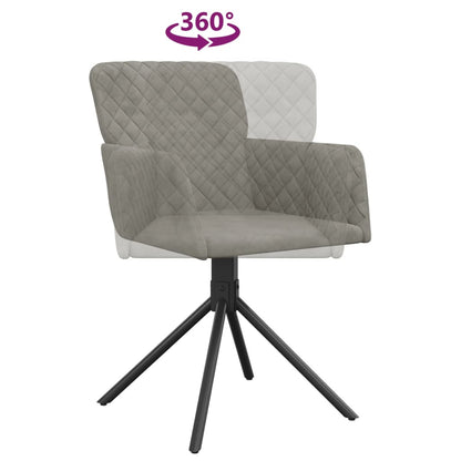 vidaXL Chaises de salle à manger pivotantes 2 pcs Gris clair Velours