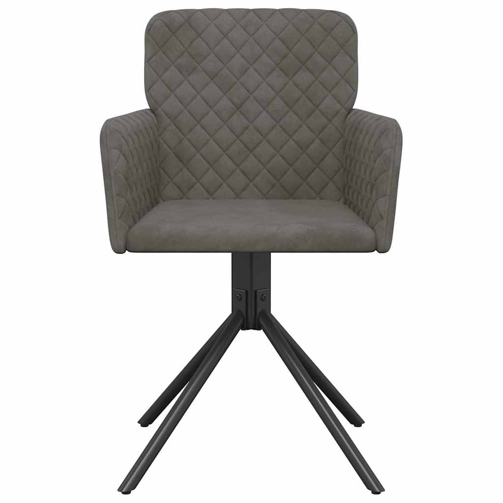 vidaXL Chaises de salle à manger 2 pcs Pivotantes Gris foncé Velours
