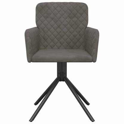 vidaXL Chaises de salle à manger 2 pcs Pivotantes Gris foncé Velours