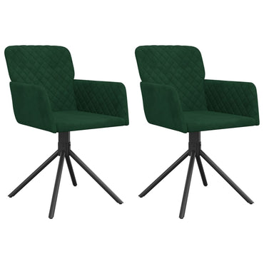 vidaXL Chaises de salle à manger pivotantes 2 pcs Vert foncé Velours