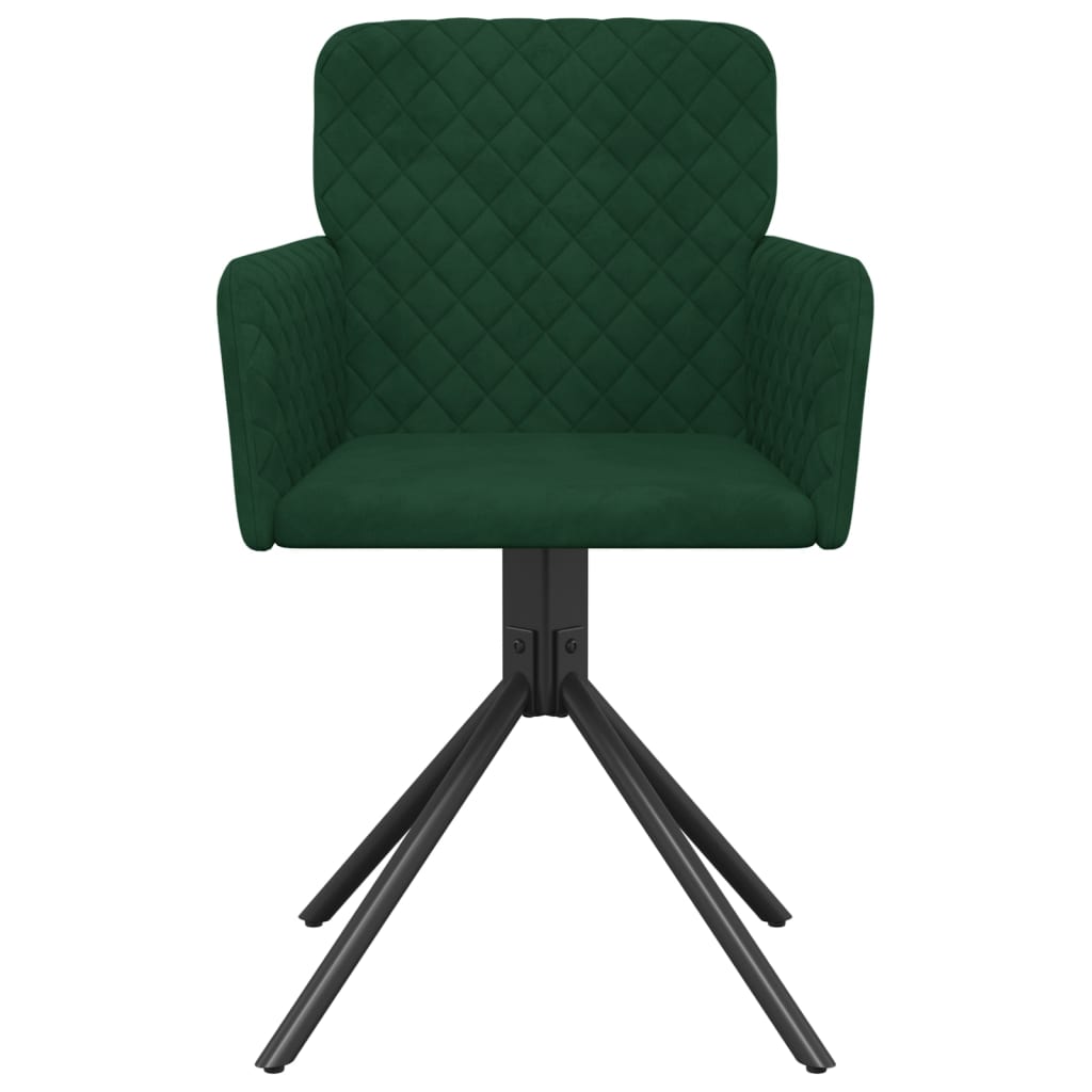 vidaXL Chaises de salle à manger pivotantes 2 pcs Vert foncé Velours
