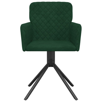 vidaXL Chaises de salle à manger pivotantes 2 pcs Vert foncé Velours