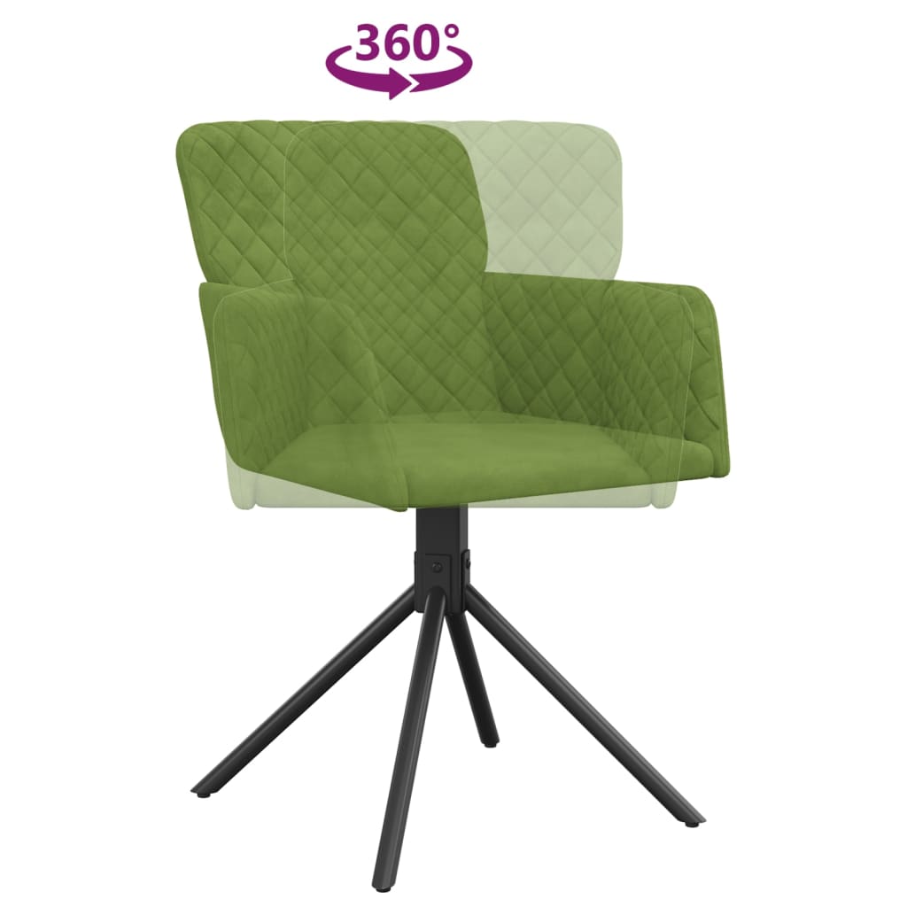 vidaXL Esszimmerstühle 2 Stk. Drehbar Hellgrün Samt