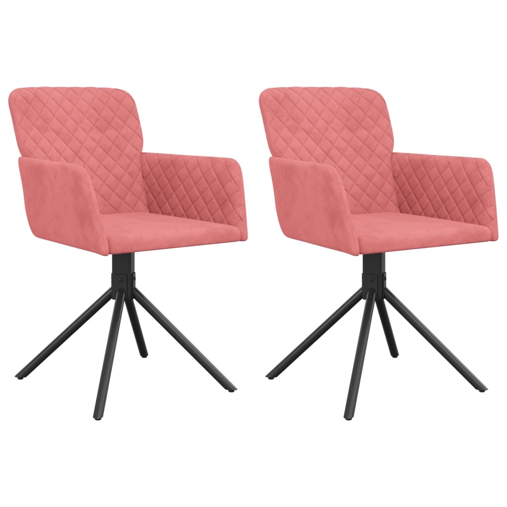 vidaXL Esszimmerstühle 2 Stk. Drehbar Rosa Samt