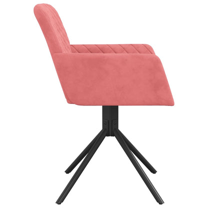 vidaXL Esszimmerstühle 2 Stk. Drehbar Rosa Samt