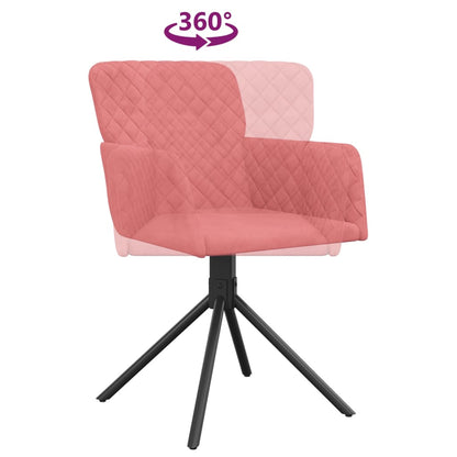 vidaXL Esszimmerstühle 2 Stk. Drehbar Rosa Samt