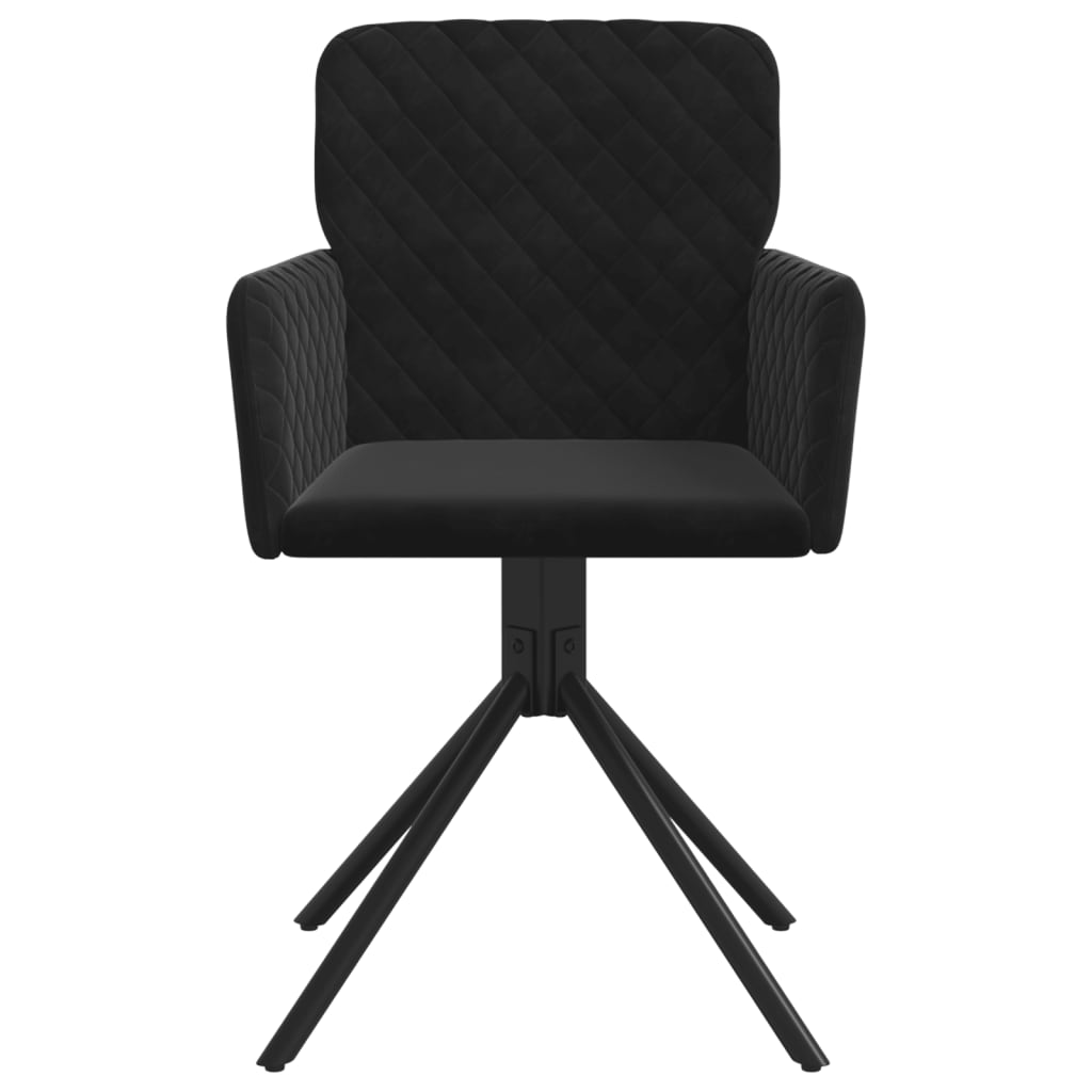 vidaXL Chaises de salle à manger pivotantes 2 pcs Velours noir