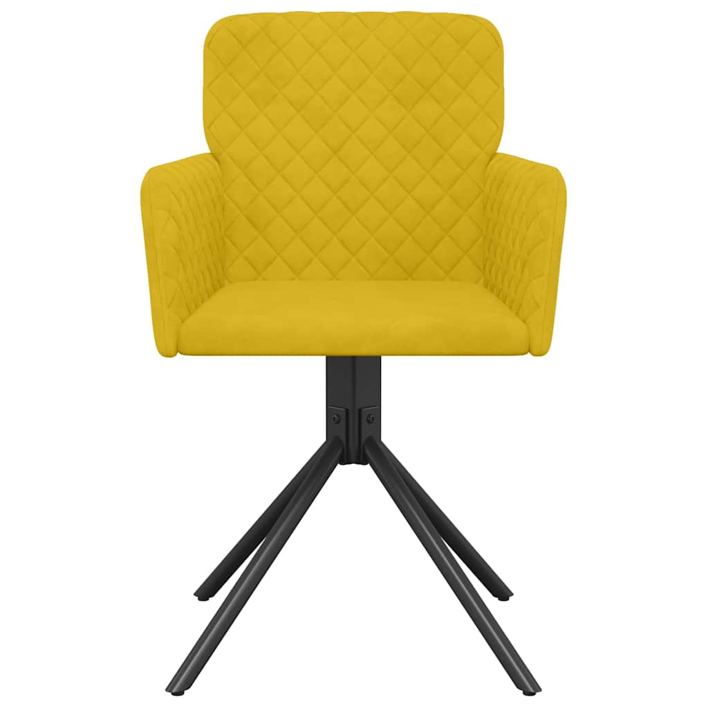 vidaXL Chaises de salle à manger pivotantes 2 pcs Velours Jaune