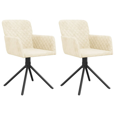 vidaXL Chaises de salle à manger 2 pcs. pivotantes en velours crème