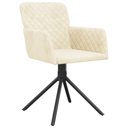 vidaXL Chaises de salle à manger 2 pcs. pivotantes en velours crème