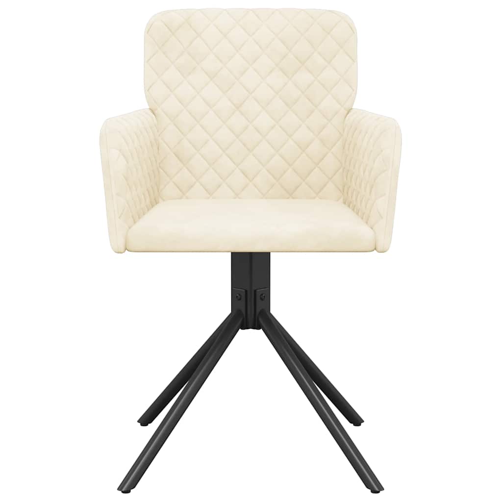 vidaXL Chaises de salle à manger 2 pcs. pivotantes en velours crème