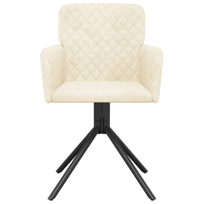 vidaXL Chaises de salle à manger 2 pcs. pivotantes en velours crème