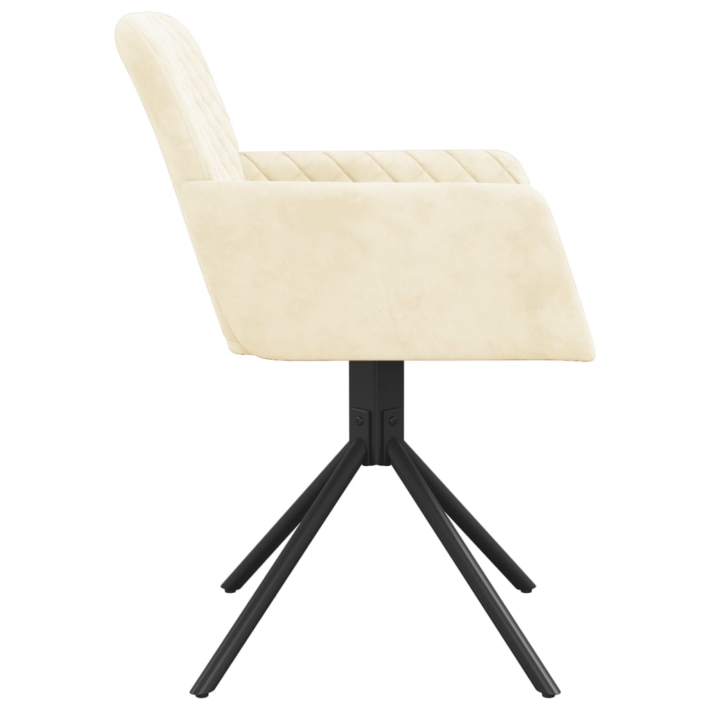 vidaXL Chaises de salle à manger 2 pcs. pivotantes en velours crème