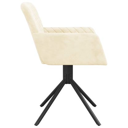vidaXL Chaises de salle à manger 2 pcs. pivotantes en velours crème