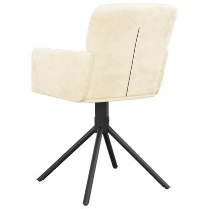 vidaXL Chaises de salle à manger 2 pcs. pivotantes en velours crème