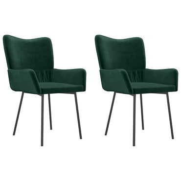 vidaXL Chaises de salle à manger 2 pcs Velours vert foncé
