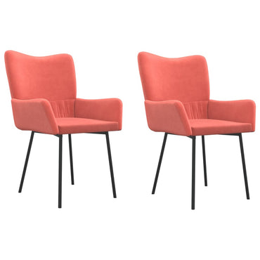 vidaXL Chaises de salle à manger 2 pcs Velours rose