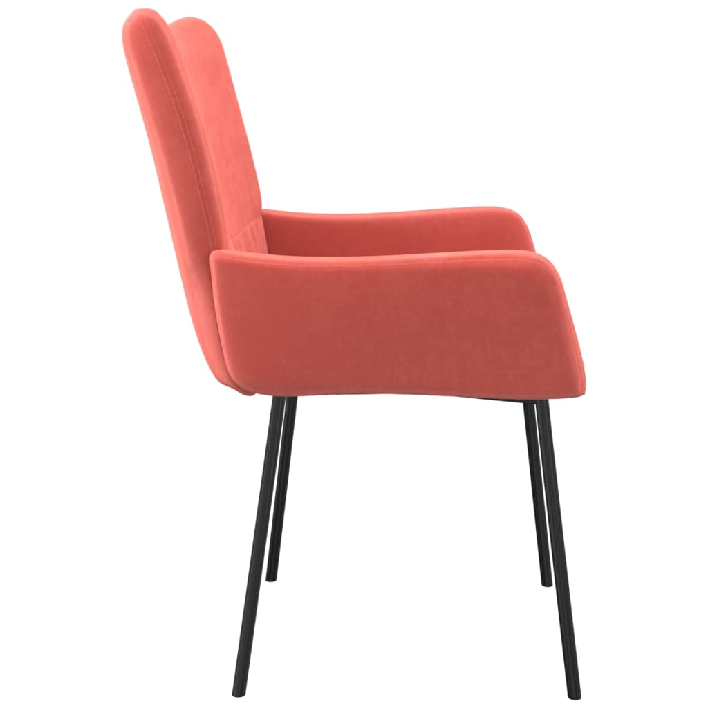 vidaXL Chaises de salle à manger 2 pcs Velours rose