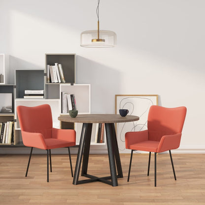 vidaXL Chaises de salle à manger 2 pcs Velours rose