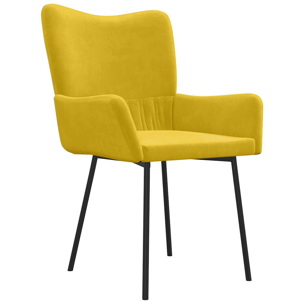 vidaXL Chaises de salle à manger 2 pcs Jaune Velours