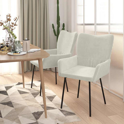 vidaXL Chaises de salle à manger 2 pcs Crème Velours