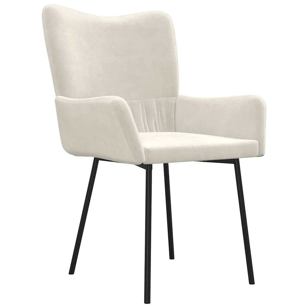 vidaXL Chaises de salle à manger 2 pcs Crème Velours