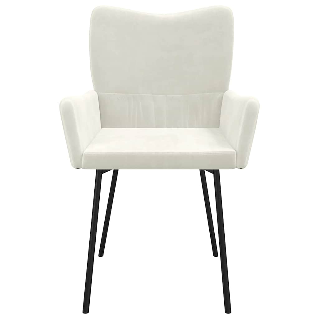 vidaXL Chaises de salle à manger 2 pcs Crème Velours