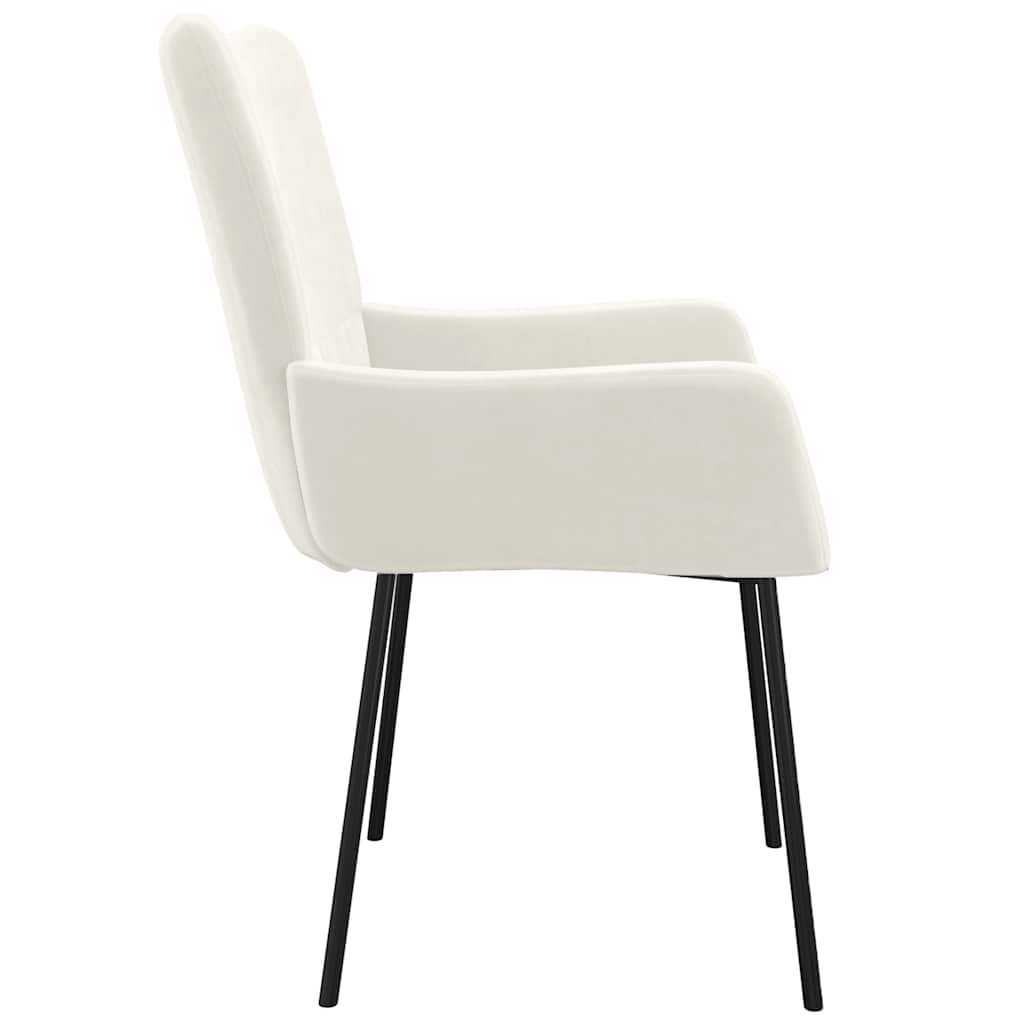 vidaXL Chaises de salle à manger 2 pcs Crème Velours