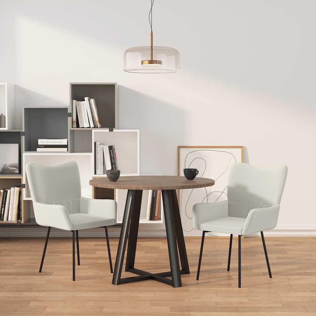 vidaXL Chaises de salle à manger 2 pcs Crème Velours