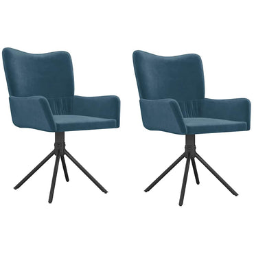 vidaXL Chaises de salle à manger pivotantes 2 pcs Velours bleu