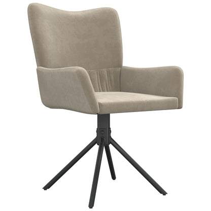 vidaXL Esszimmerstühle 2 Stk. Drehbar Hellgrau Samt