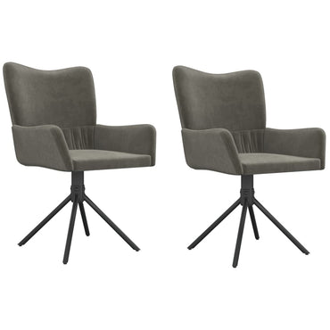 vidaXL Chaises de salle à manger 2 pcs Pivotantes Gris foncé Velours