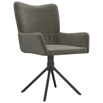 vidaXL Chaises de salle à manger 2 pcs Pivotantes Gris foncé Velours