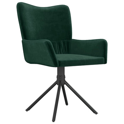 vidaXL Chaises de salle à manger pivotantes 2 pcs Vert foncé Velours