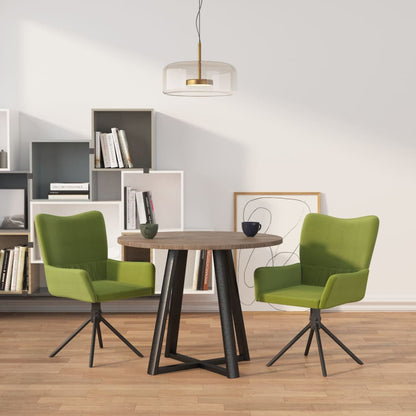 vidaXL Esszimmerstühle 2 Stk. Drehbar Hellgrün Samt