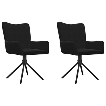vidaXL Chaises de salle à manger pivotantes 2 pcs Velours noir