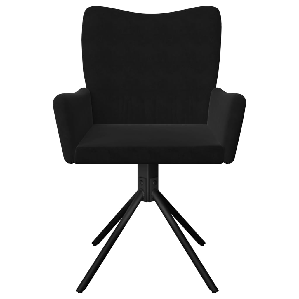 vidaXL Chaises de salle à manger pivotantes 2 pcs Velours noir